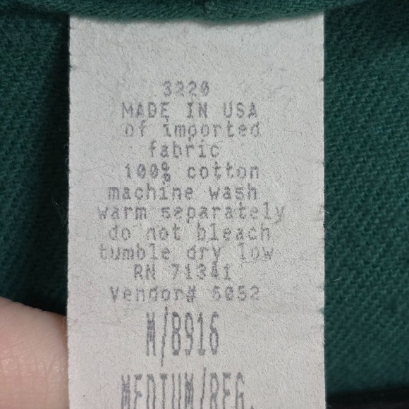 Vintage LL Bean Robe‎ Mens Medium Green Long Sleeve Pockets Lightweight USA Made - Picture 5 of 12